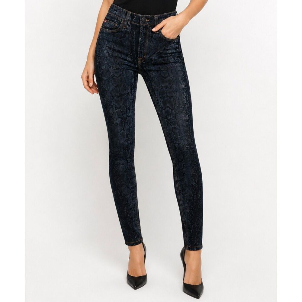Hudson Jeans Womens S 27 Nico Super Skinny Mid Rise Snake Skin Print